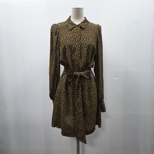 1327 ZARA 플라워 패턴 셔츠형 원피스 (허리끈 / 비스코스)