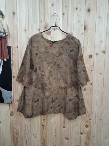 천연염색 인견 블라우스