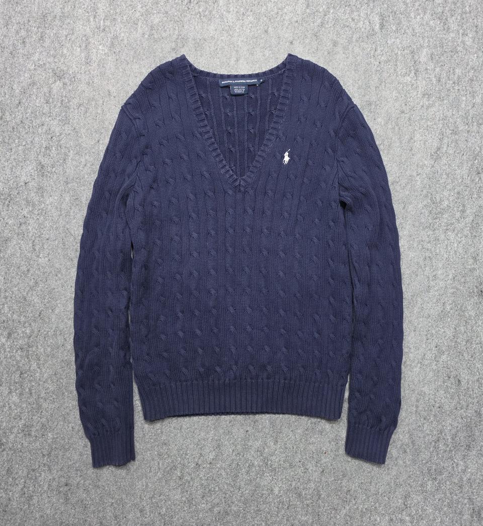 폴로 랄프로렌 스포츠 케이블 꽈배기 브이넥 니트 XL