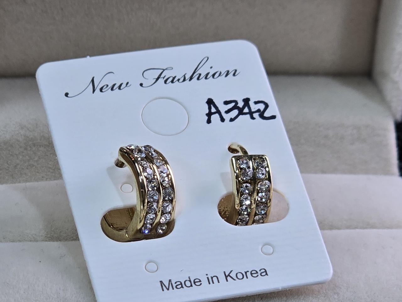 큐빅셋팅 원터치 귀걸이