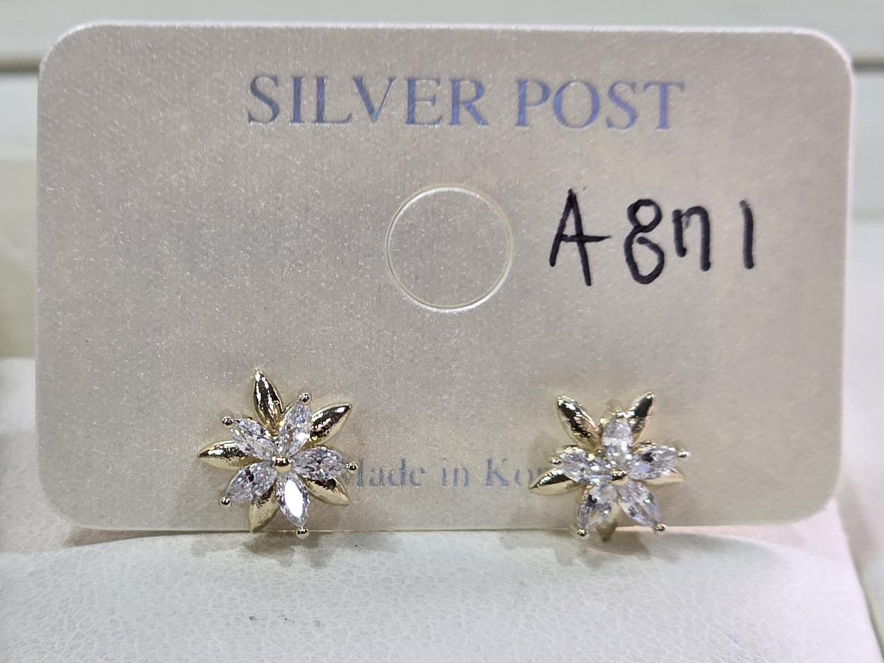 큐빅셋팅 플라워 귀걸이