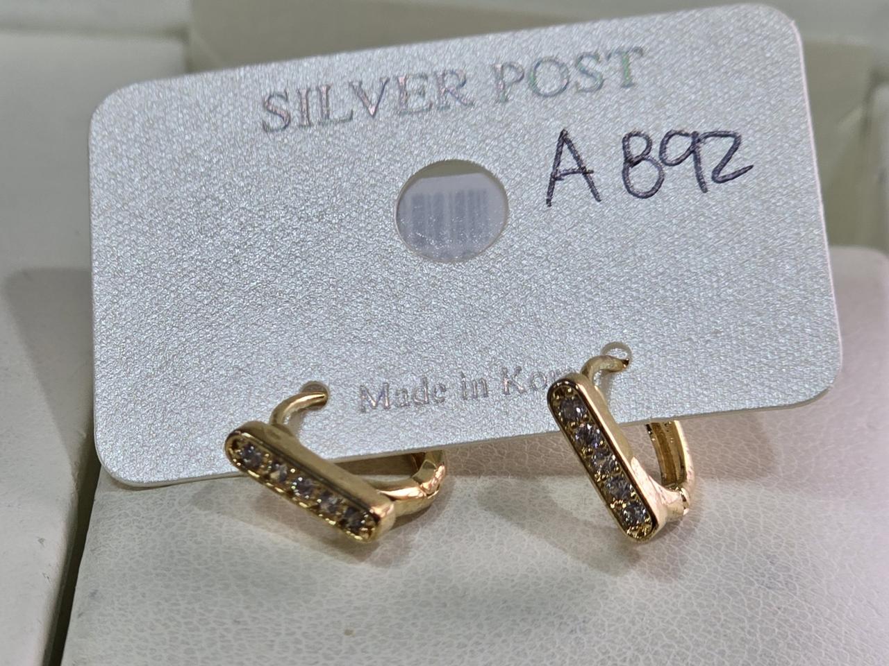 큐빅셋팅 원터치 링귀걸이