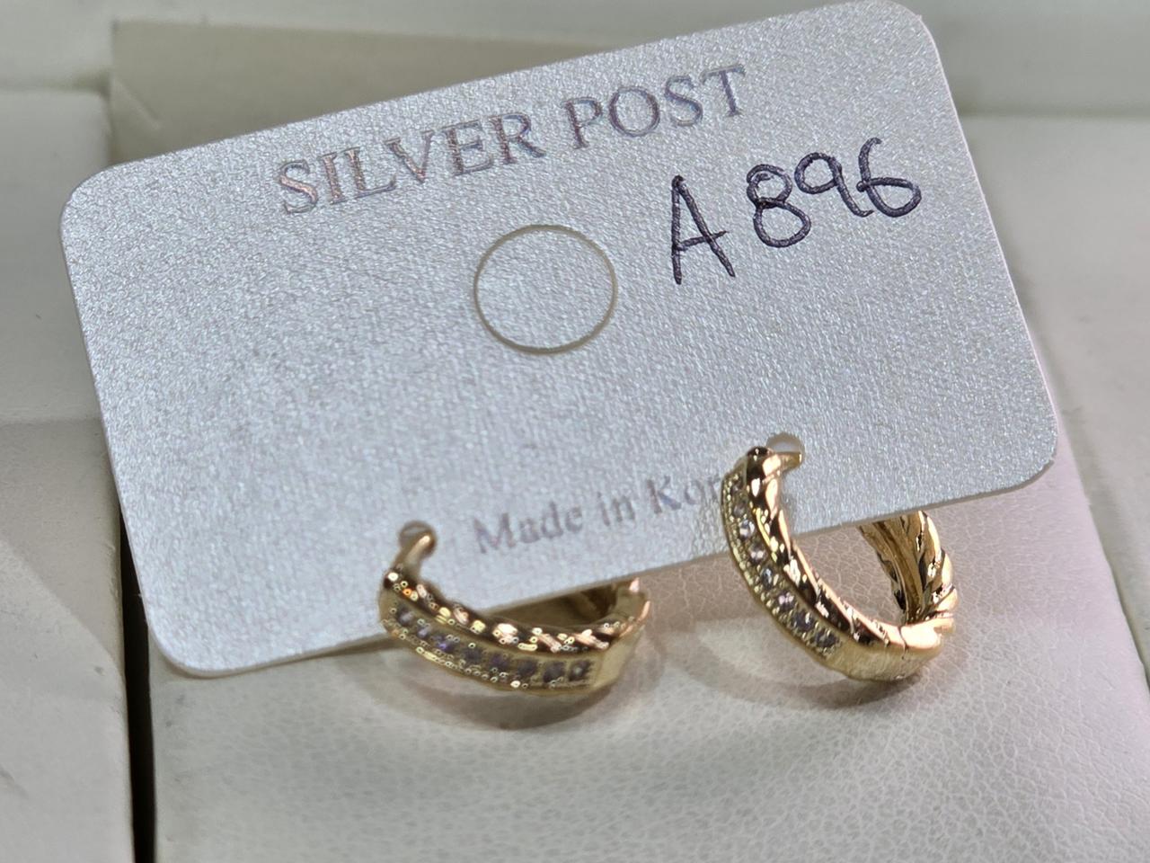 큐빅셋팅 원터치 귀걸이