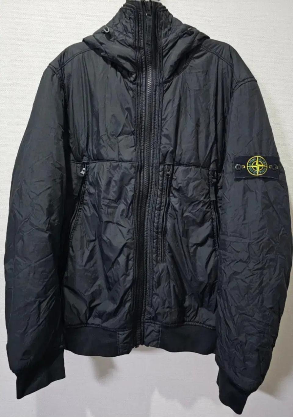 정품 스톤아일랜드 가먼트다이 크링클랩스 점퍼 자켓100 / L