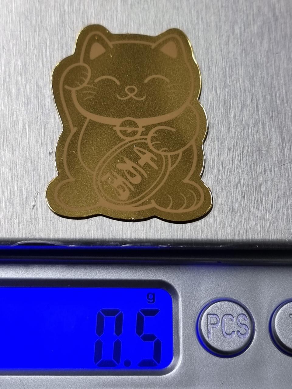 A03U 고양이도안 금화로 천만엔이라고 쓰여있는 24K 순금