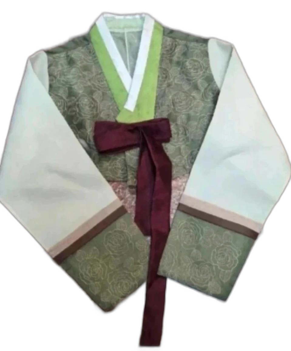 (미착용)본견 실크 자가드 저고리