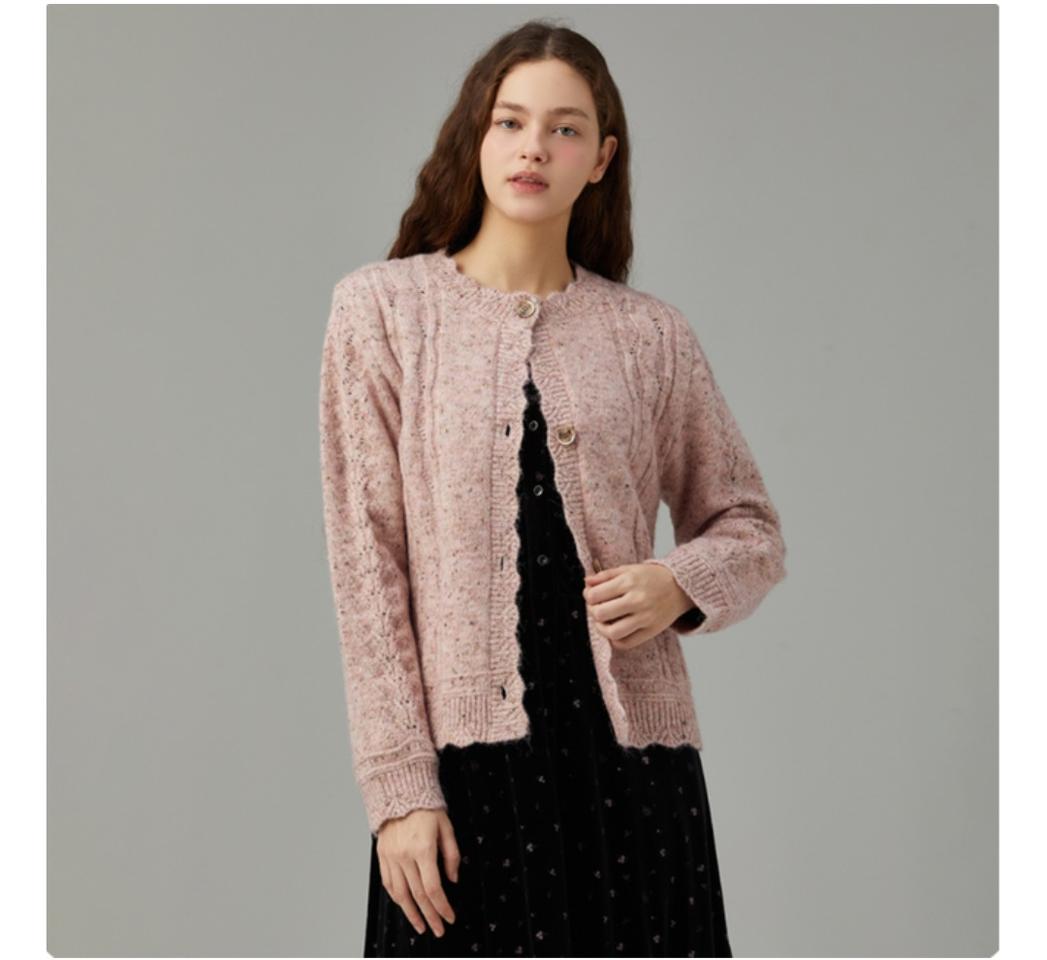 미사용 써스데이아일랜드 스칼럽 케이블 가디건