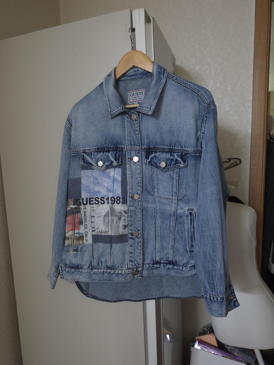 게스 데님 자켓 GUESS1981 프린팅