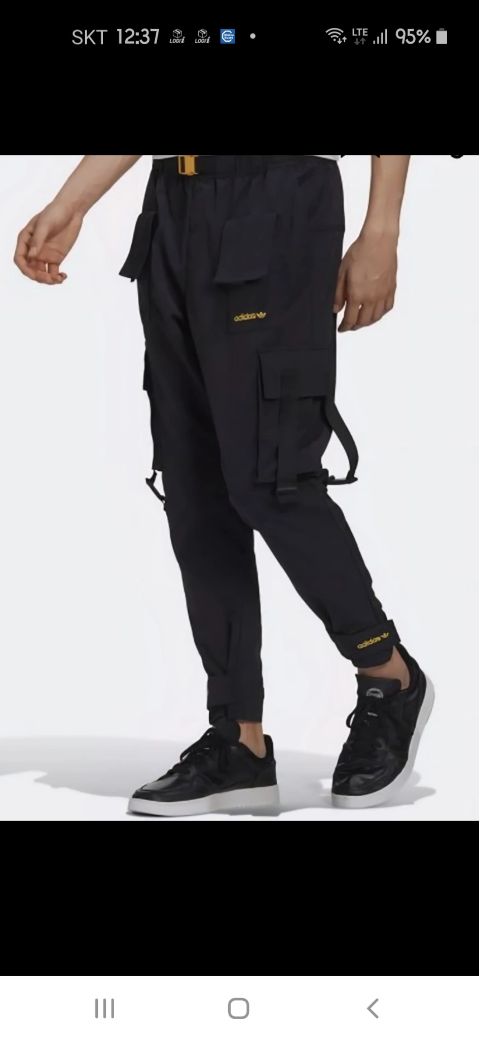 아디다스 블랙 카고 조거 팬츠 30