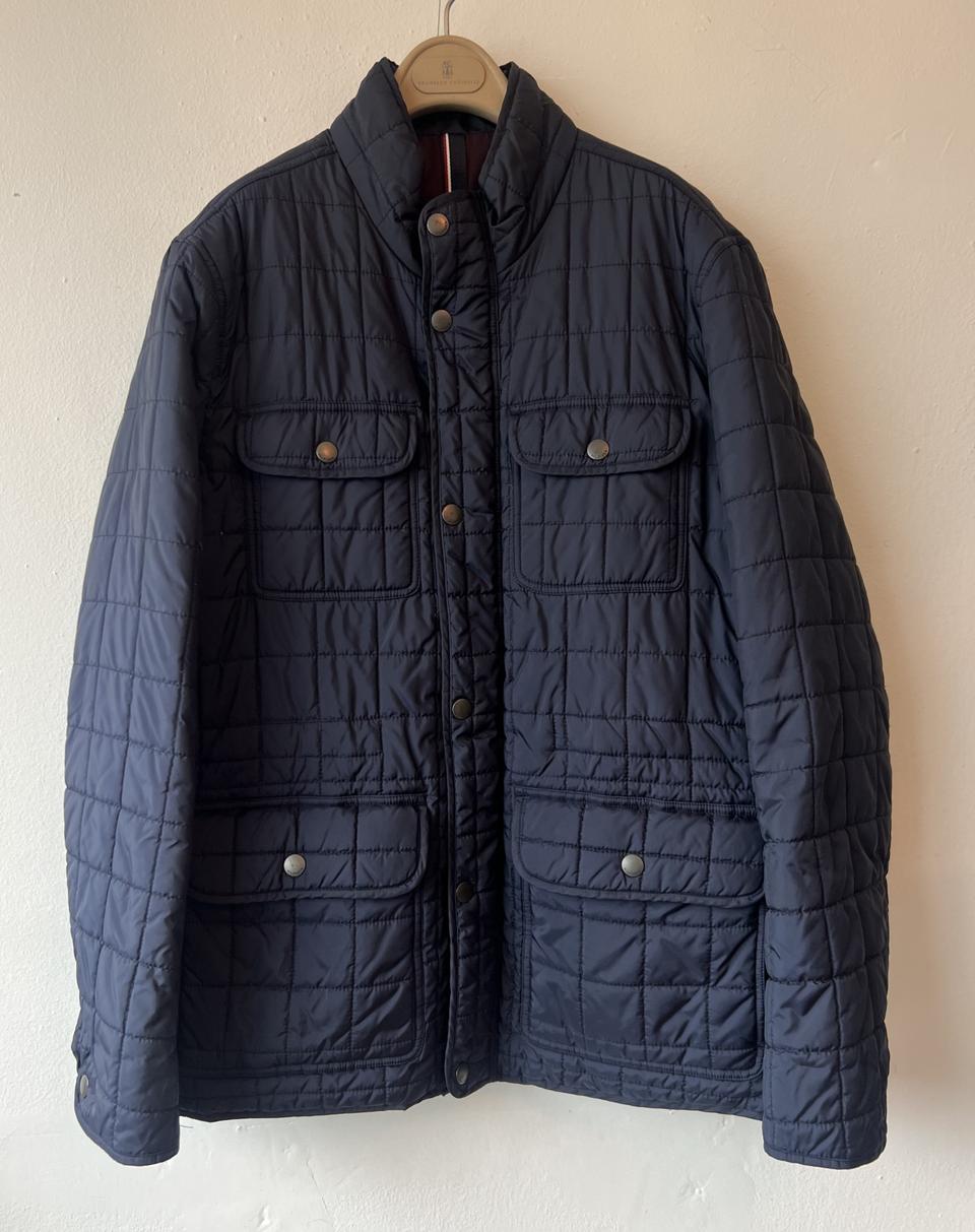 타미힐피거 남성 네이비 퀠팅누빔자켓