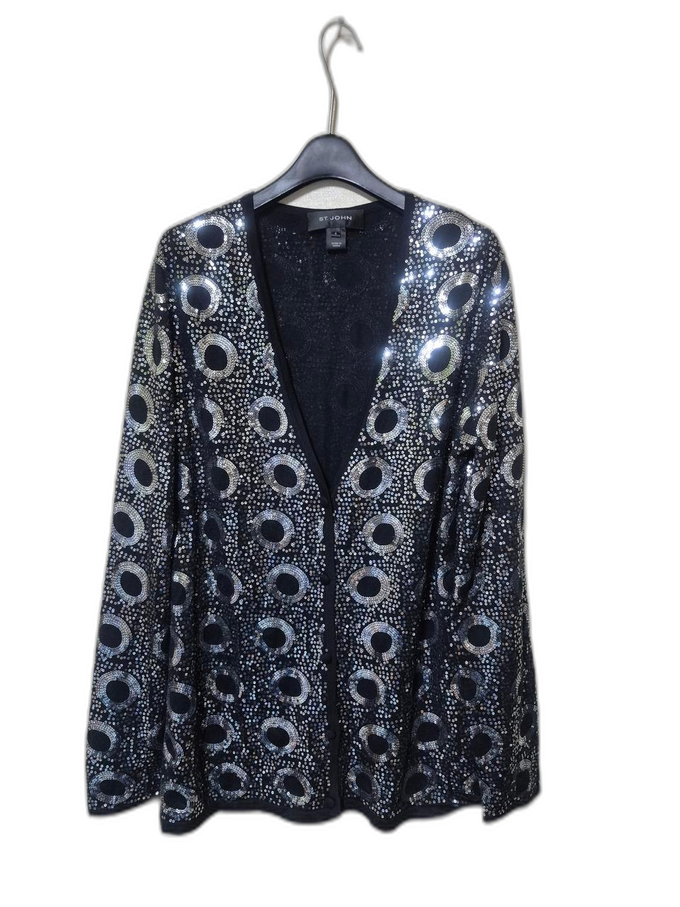 센존 스팽글 실크 가디건