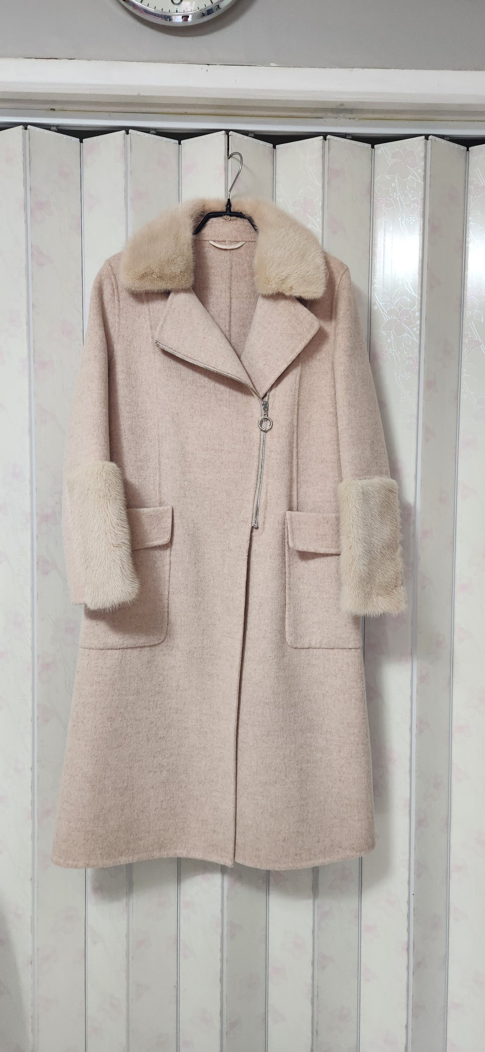 밍크 양모핸드메이드코트 85