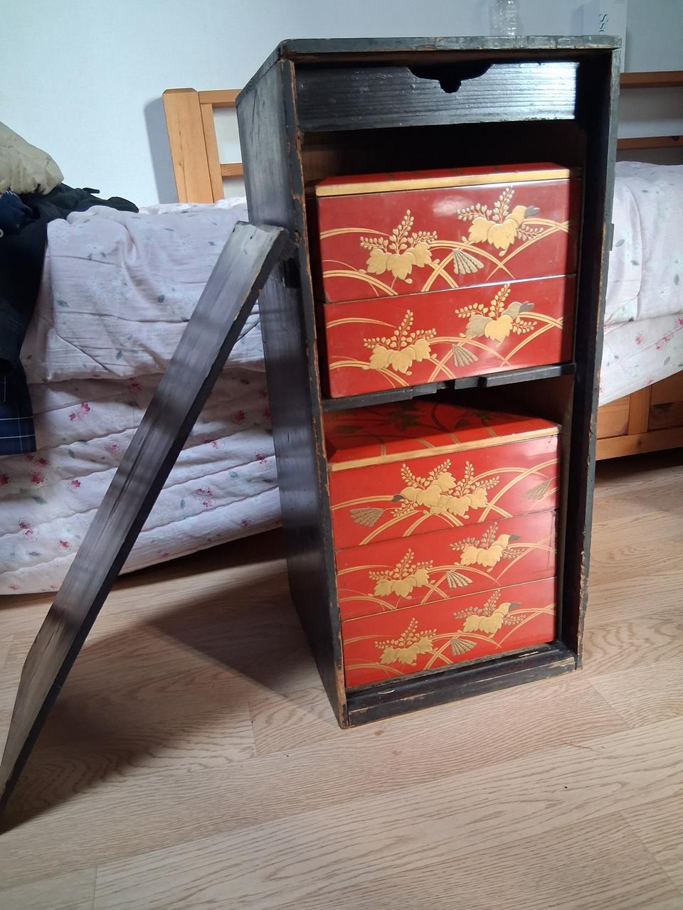 2단 3단 나무 큰 찬합형 수납장