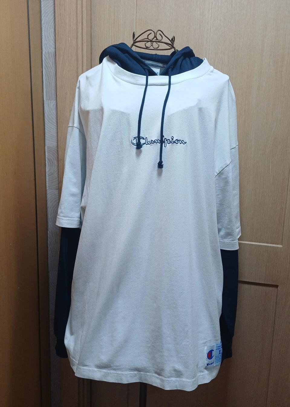 챔피언 레이어드 후드 롱슬리브 티셔츠 XL Champion