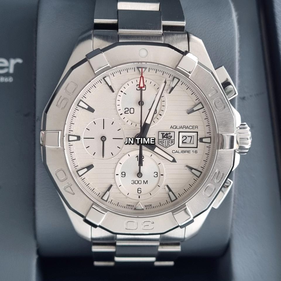 태그호이어 아쿠아레이서 크로노 흰판 43mm CAY2111(오버홀 완료)