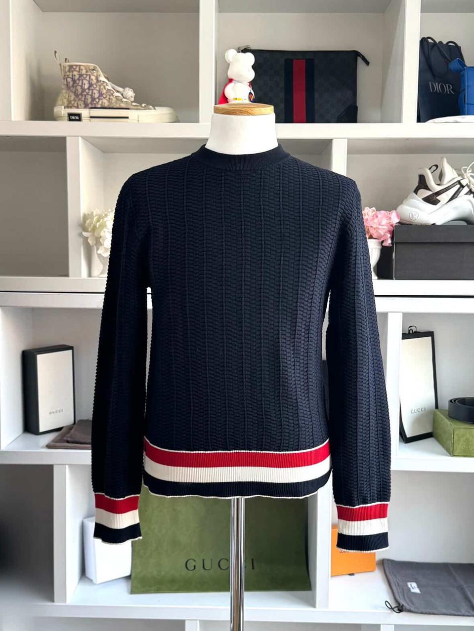 톰브라운 트리밍 스트라이프 풀오버 니트