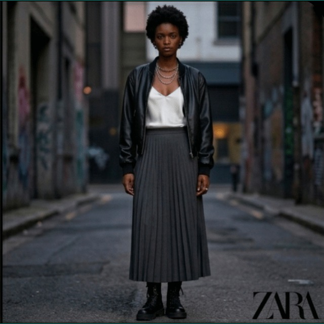 ZARA 크롭 인조 가죽 봄버 자켓 라이더 (상태 최상)