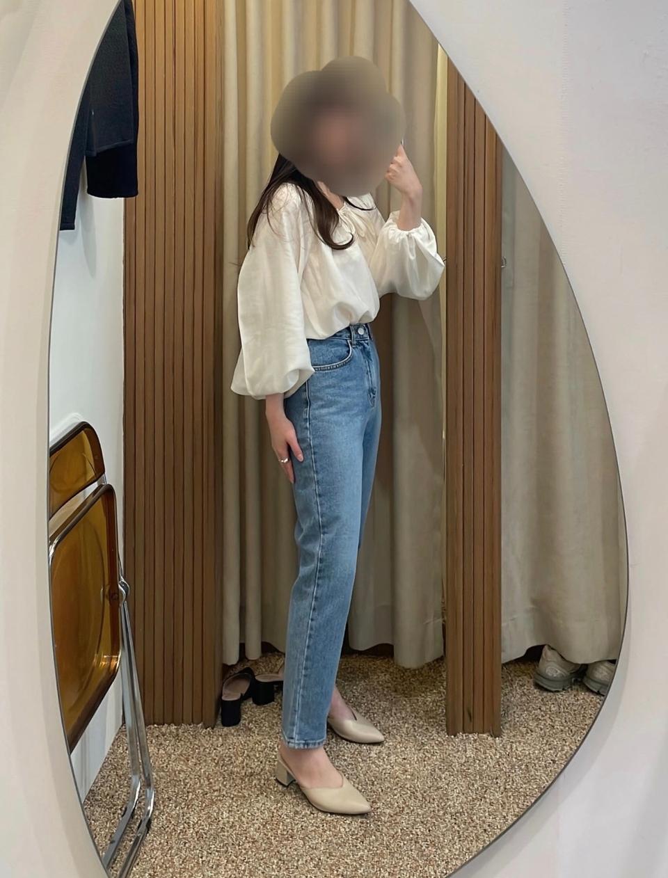 여성 중청 PUBLIC 일자 하이웨스트 10부데님 팬츠/텍새상품