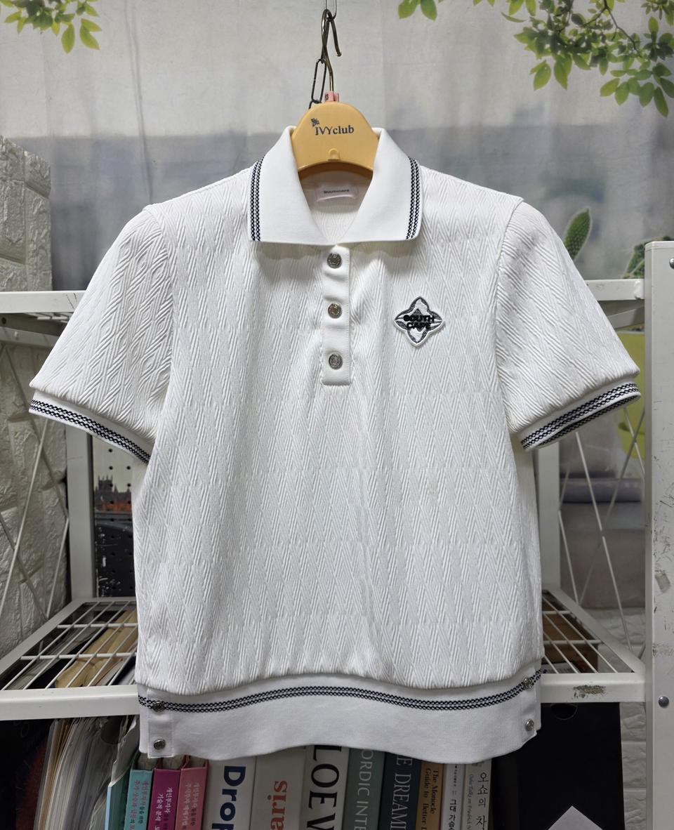 사우스케이프 여성 골프반팔티 S 55 카라 니트반팔티 WM62