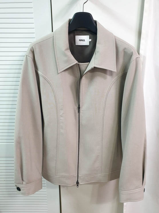 MMGL 엠엠지엘 미니멀 울 블루종 그레이 베이지 4