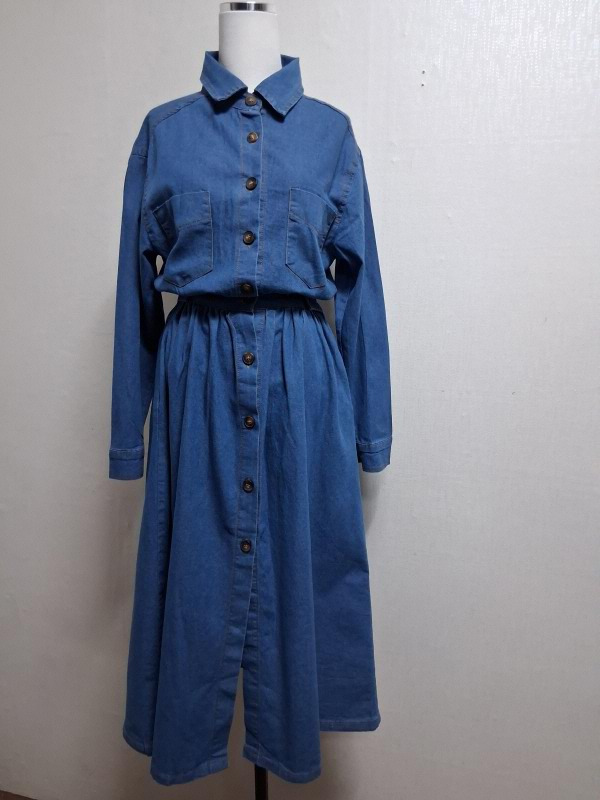 여성 긴팔 청롱원피스 새제품상태 5566원산지 중국. 수입 제품 보세