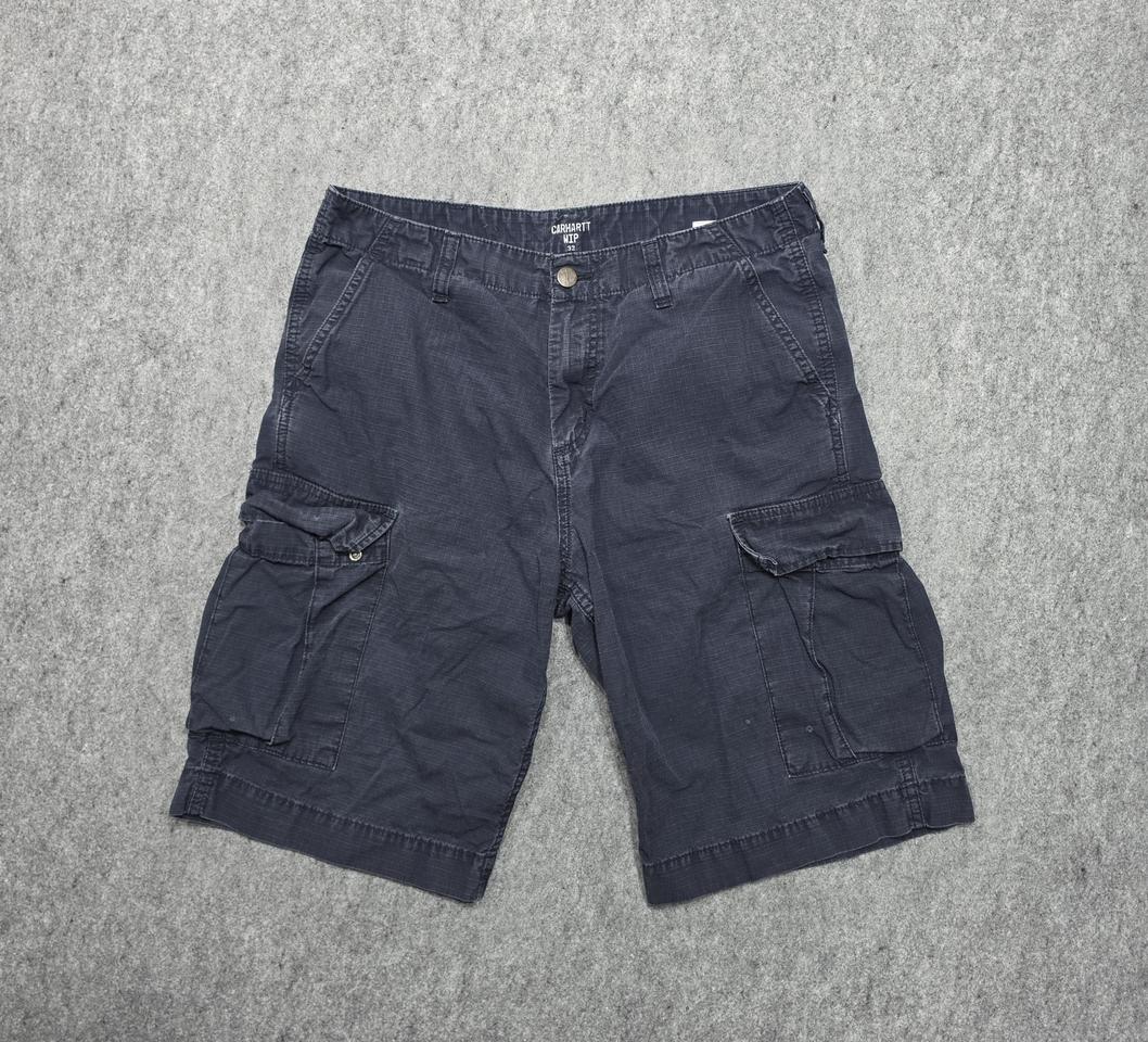 칼하트 WIP 립스탑 레귤러 카고 쇼츠 하프팬츠 반바지 네이비 32