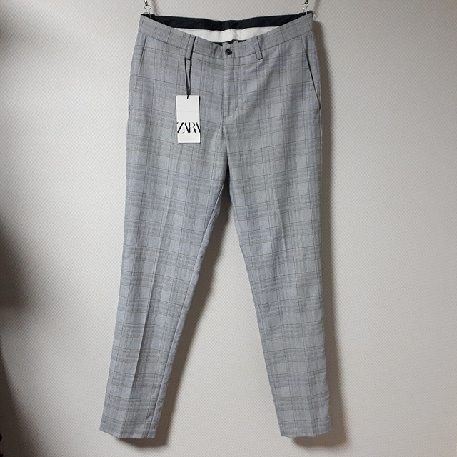 32/자라 봄가을 테이퍼드 체크 팬츠/32-1632