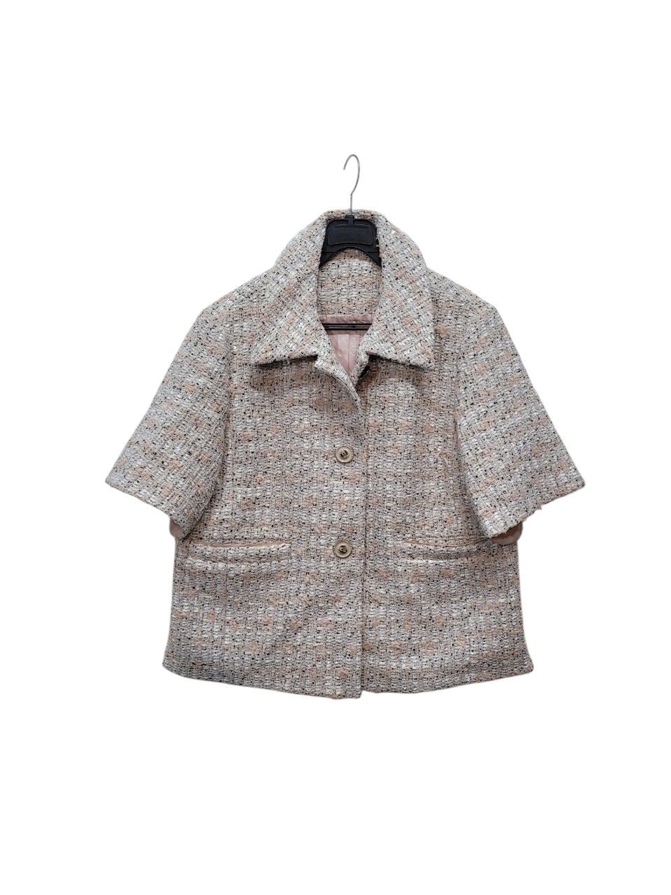 노라벨 고급브랜드 트위드 반팔 자켓