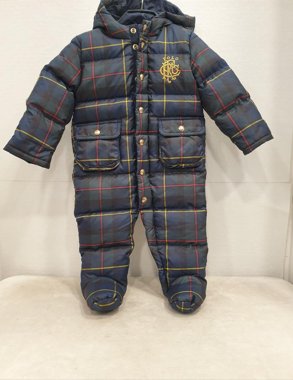 폴로 랄프로렌 다운패딩 체크 우주복 9M