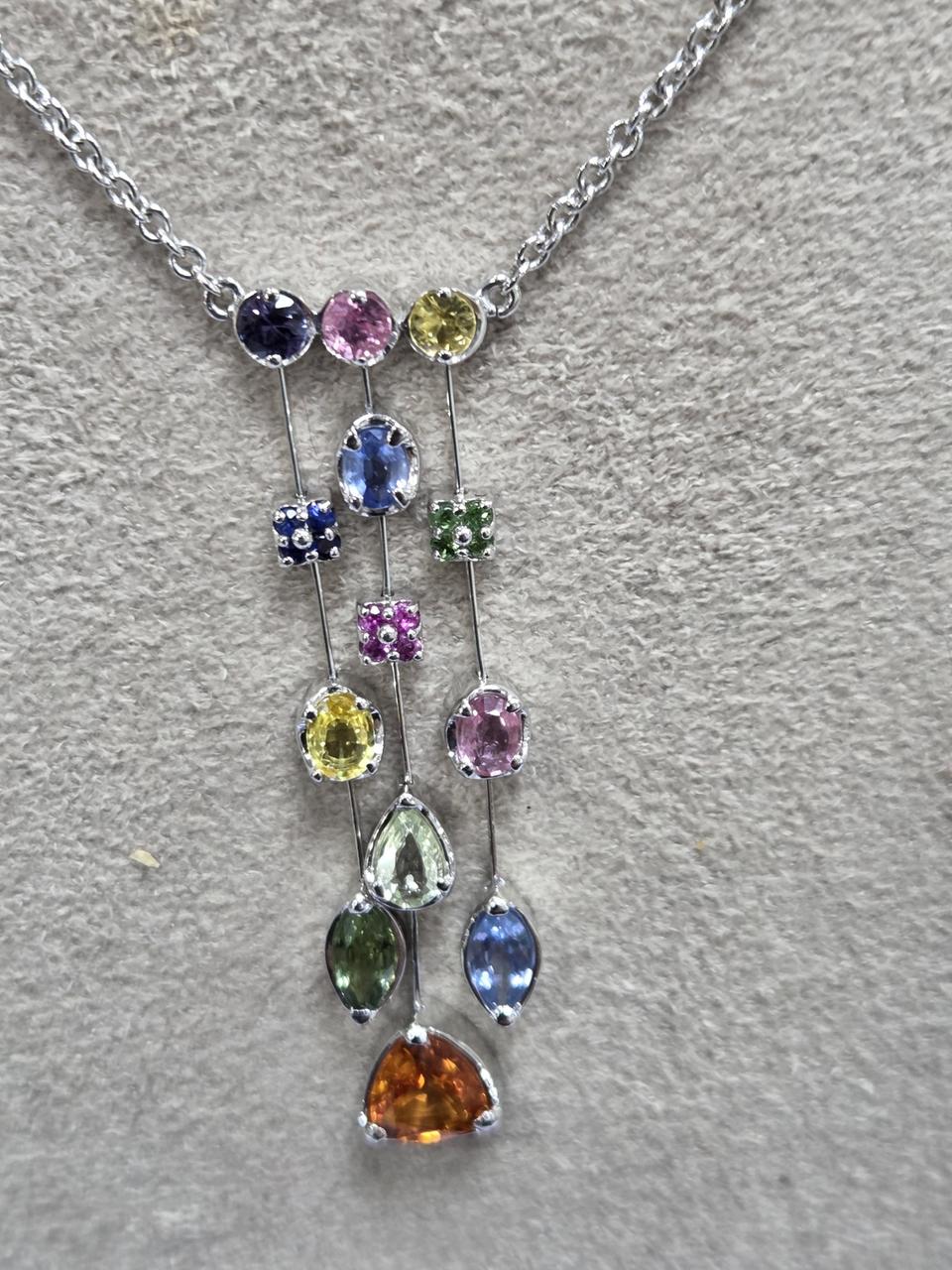 팬시 사파이어 목걸이