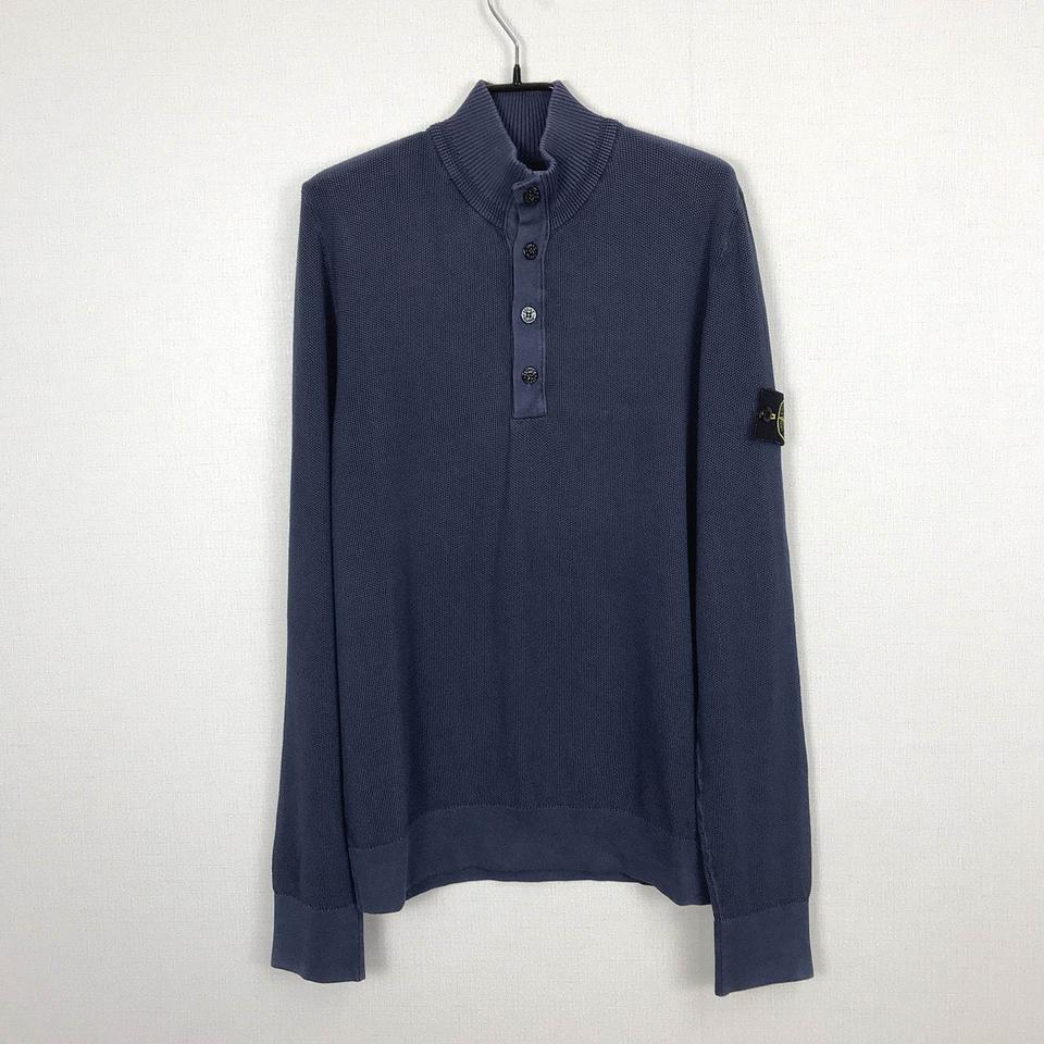 스톤아일랜드 반집업 코튼 면 니트 남성M