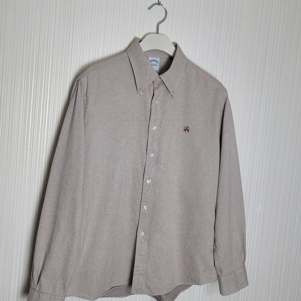 L 브룩스브라더스 셔츠 베이지 옥스포드