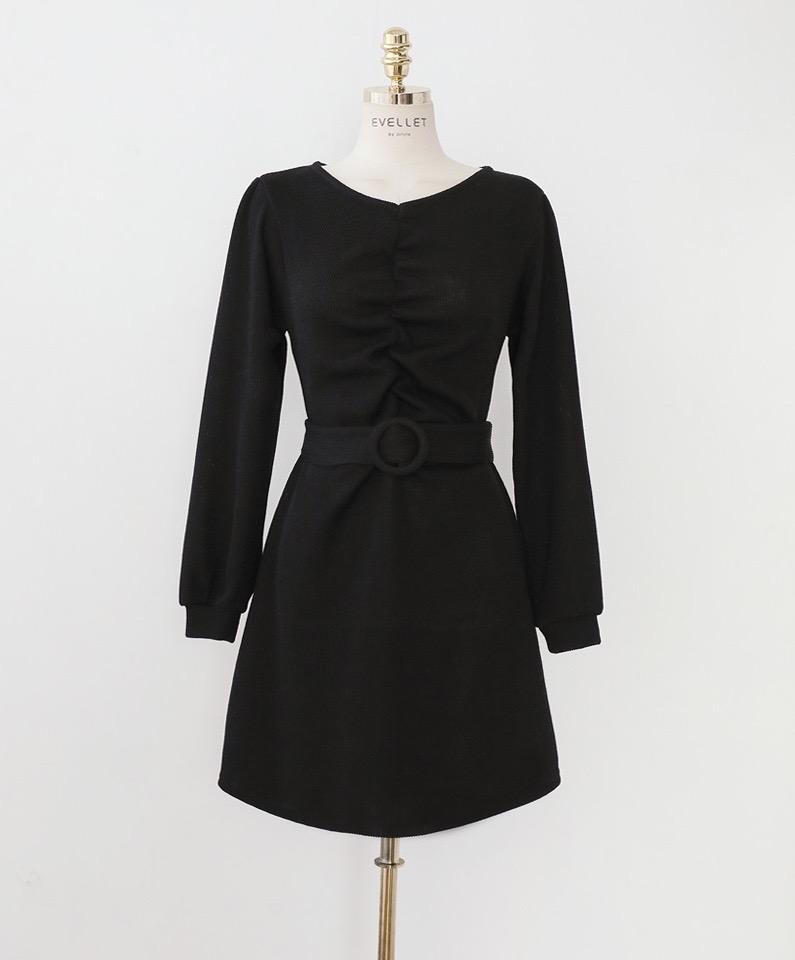니트 벨트 원피스