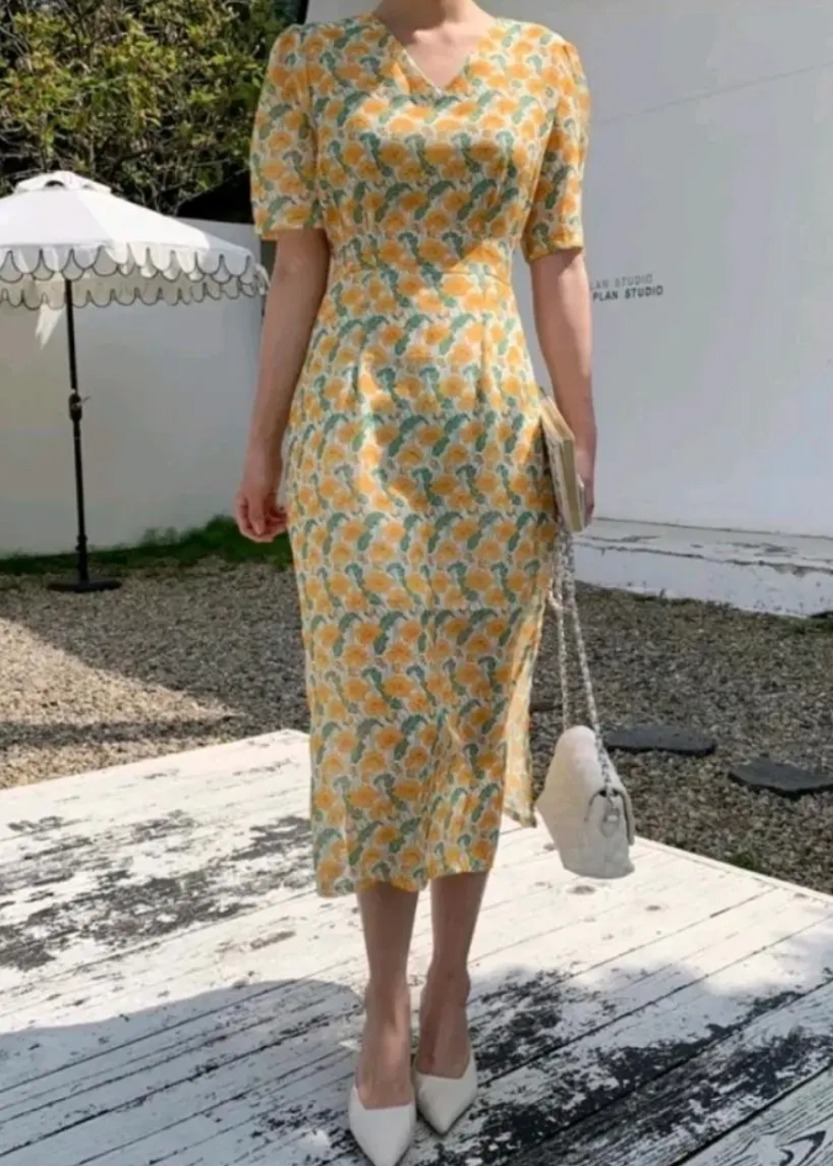 L55 노랑노랑꽃원피스