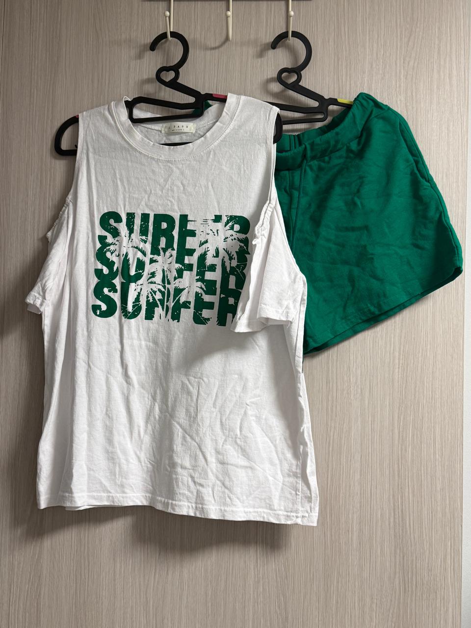 팔오픈티 밴딩바지 세트