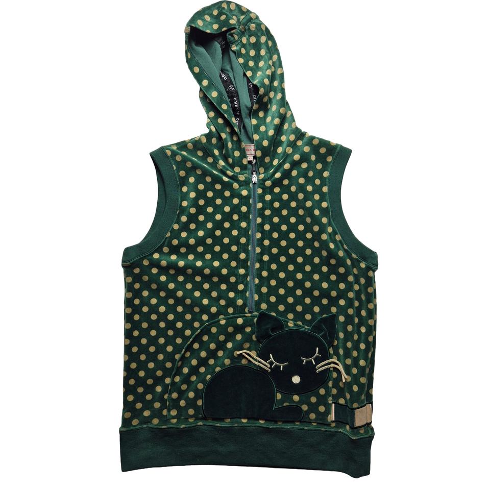 [M] 미에코 우에사코 도트 땡땡이 후드조끼