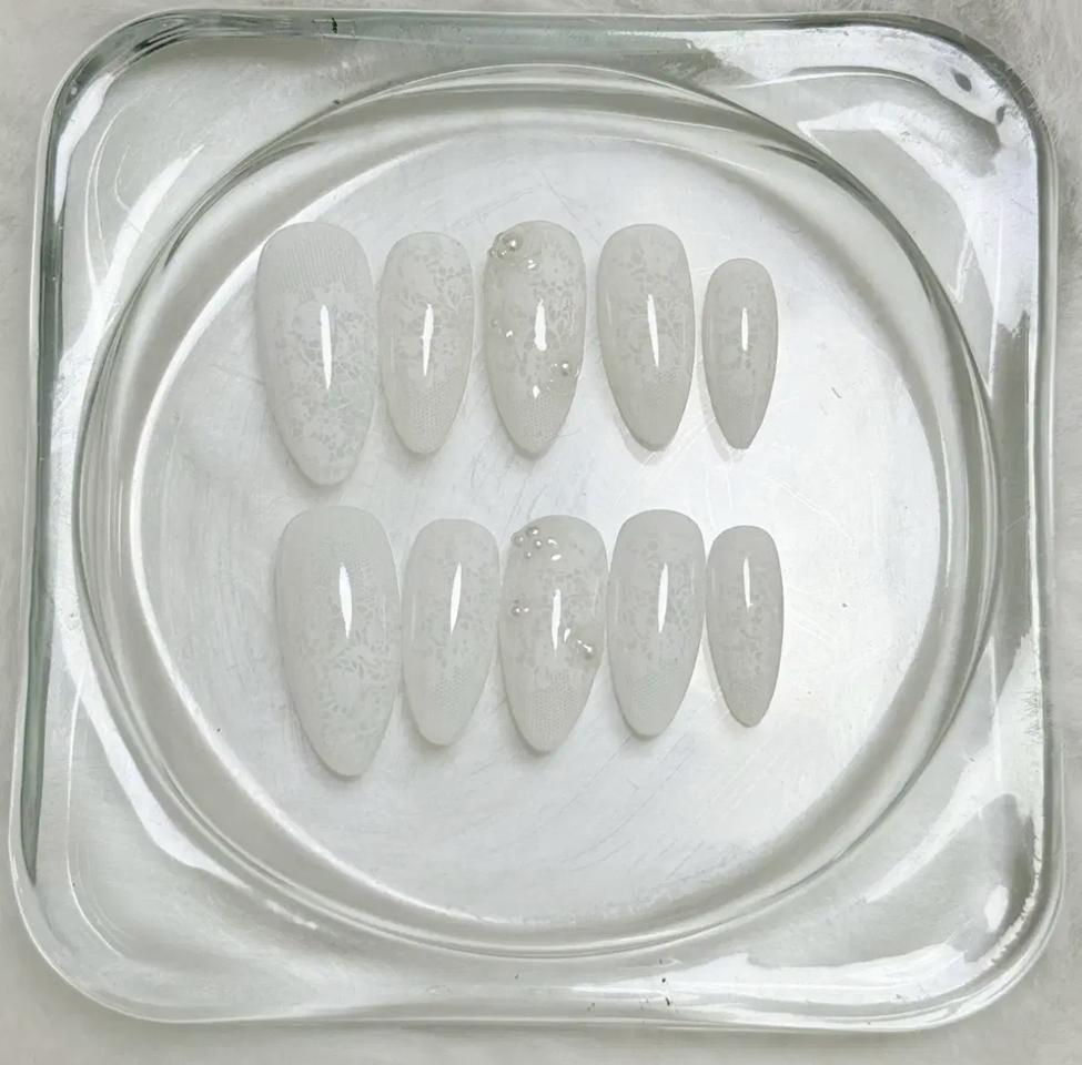 청순 레이스 수제네일팁