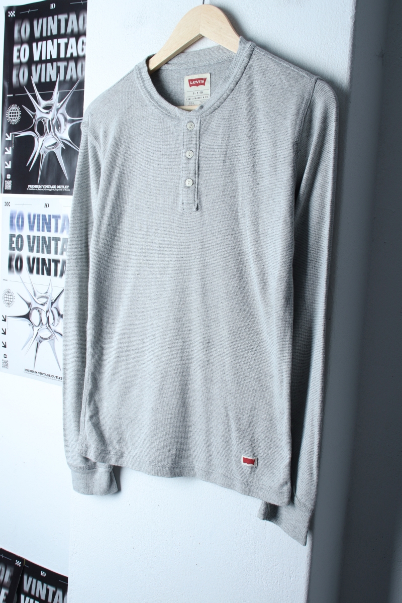 (S) 리바이스 긴팔티셔츠 헨리넥 와플 그레이 올드스쿨-18221
