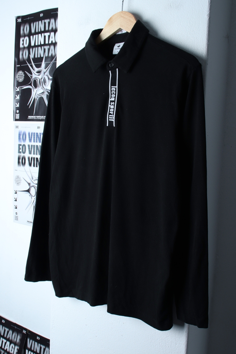 (M) 르꼬끄 카라 긴팔티셔츠 골프 기능성 플리스 블랙-18229