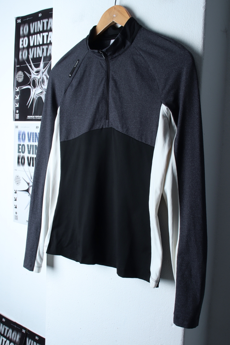 W(M) 와이드앵글 카라 긴팔티셔츠 골프 기능성 반집업 그레이-1822B