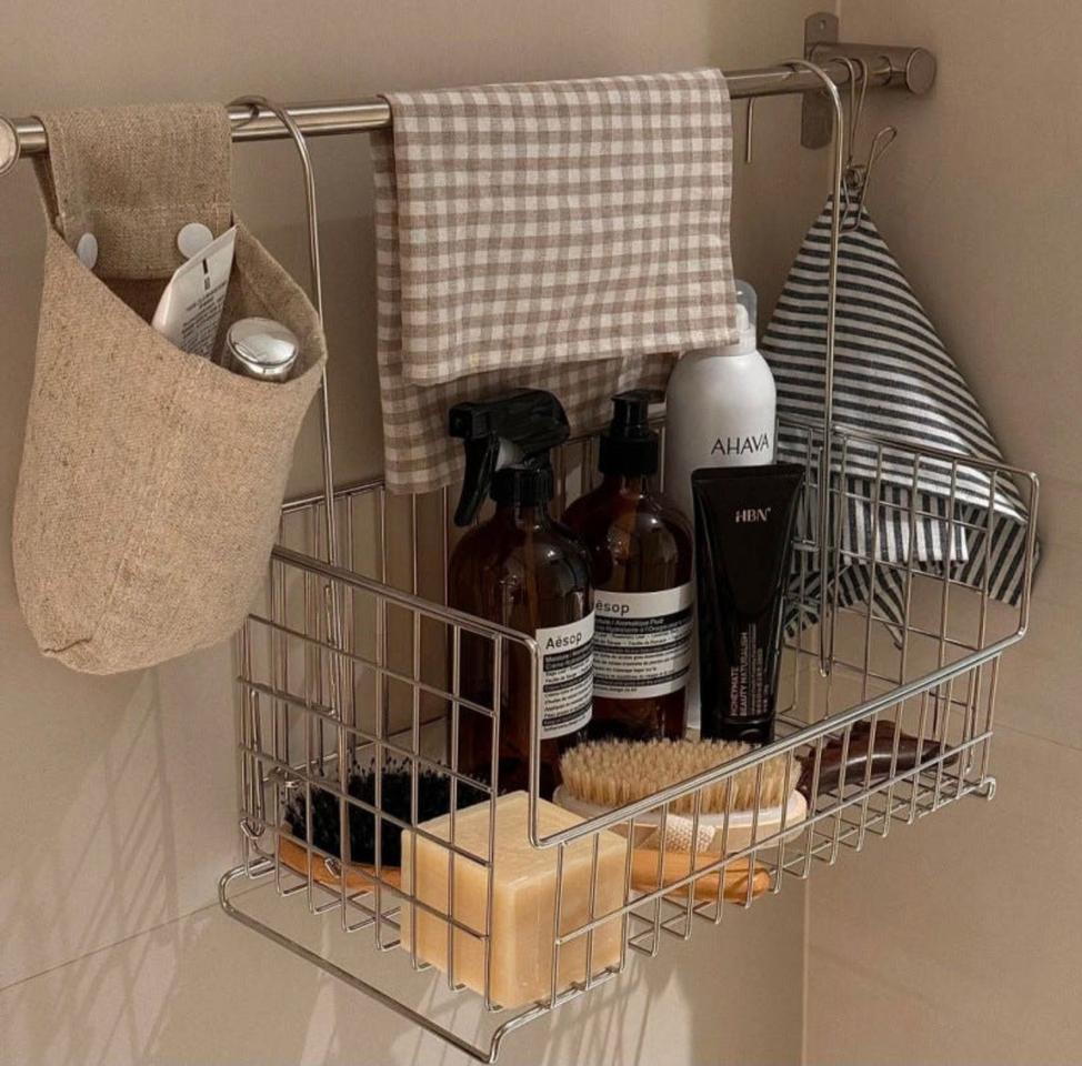 304스텐 걸이형 욕실 수납 바구니(미개봉새상품)