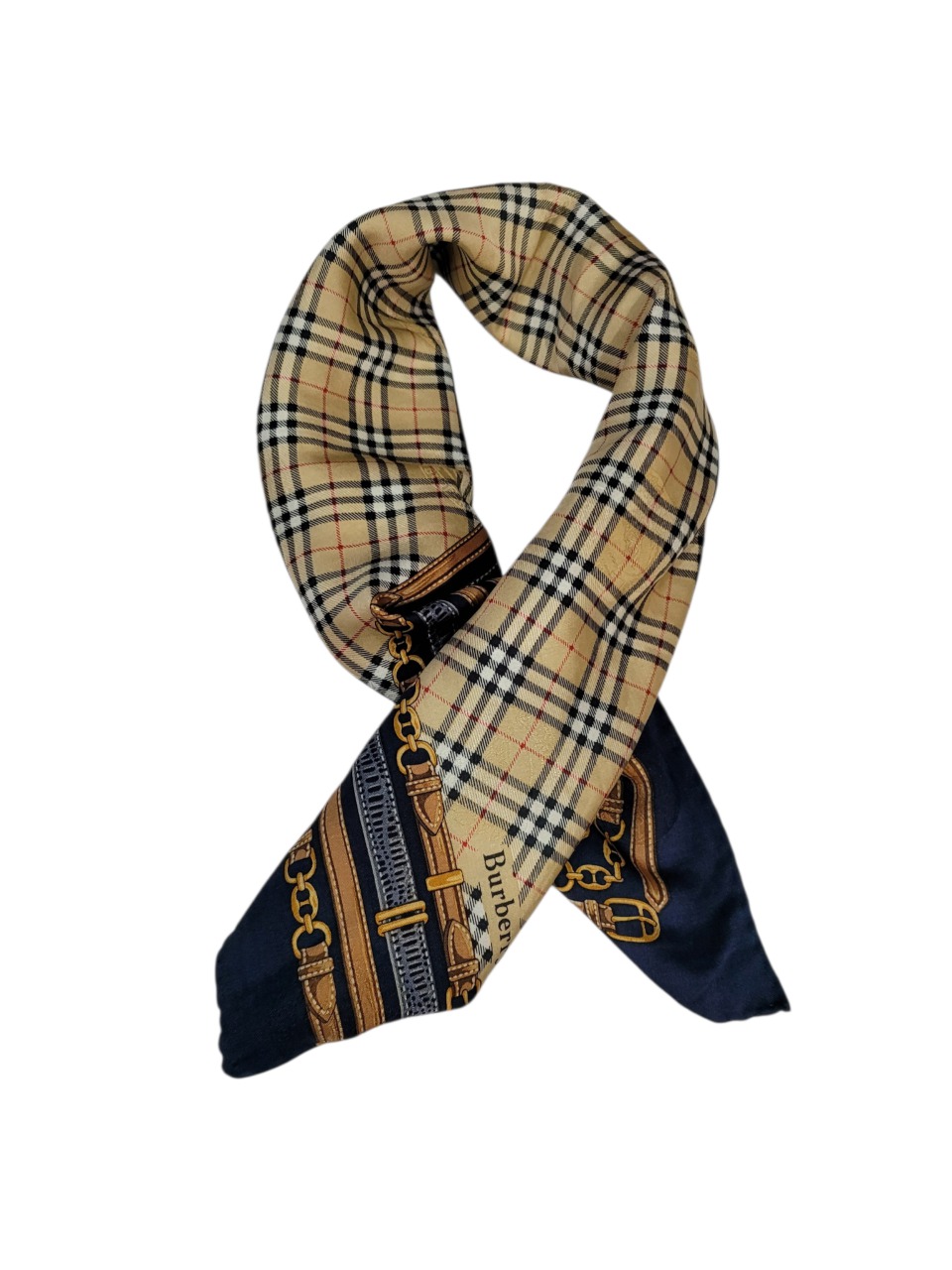버버리 정품 쁘띠 스카프겸용 면 손수건