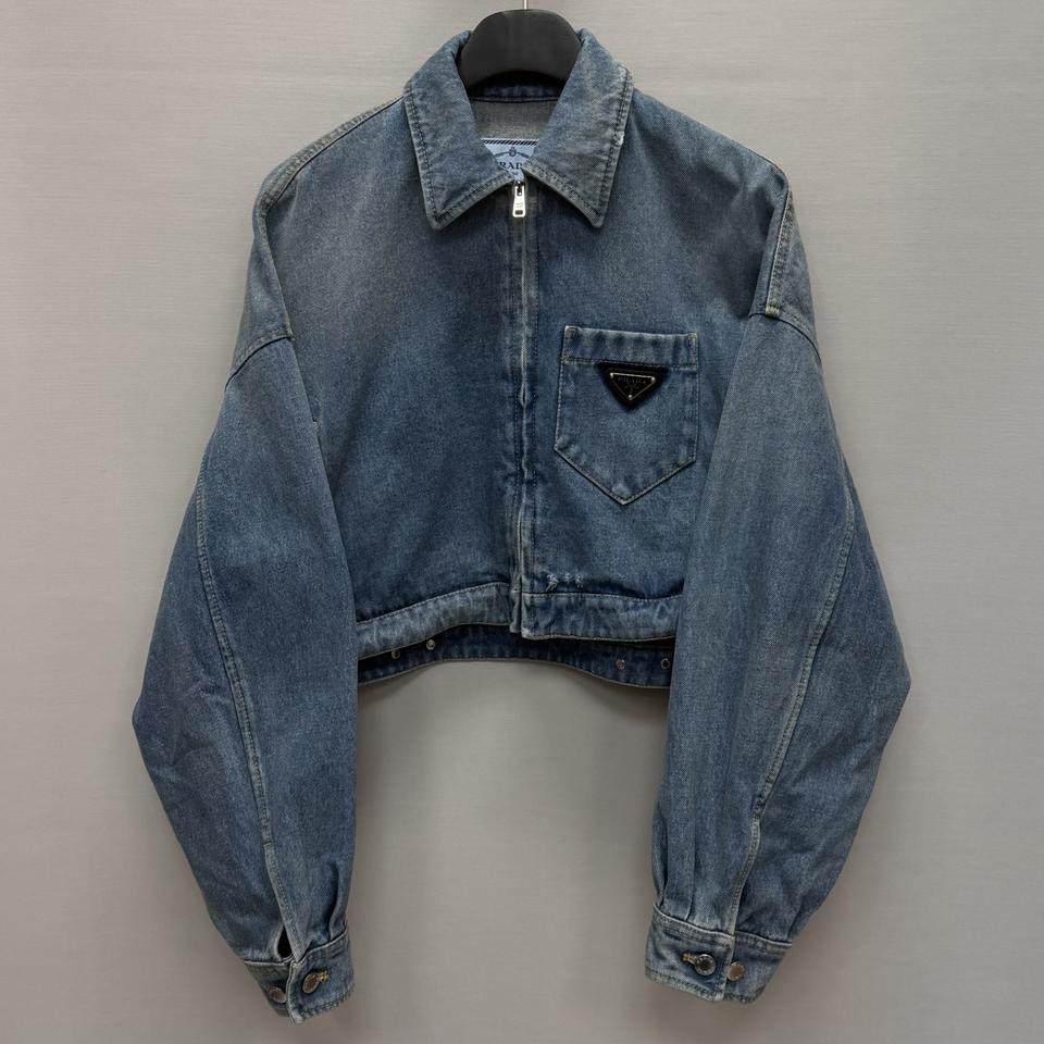 프라다 크롭 오가닉 데님 재킷 ( 크롭 여성 오버핏 )