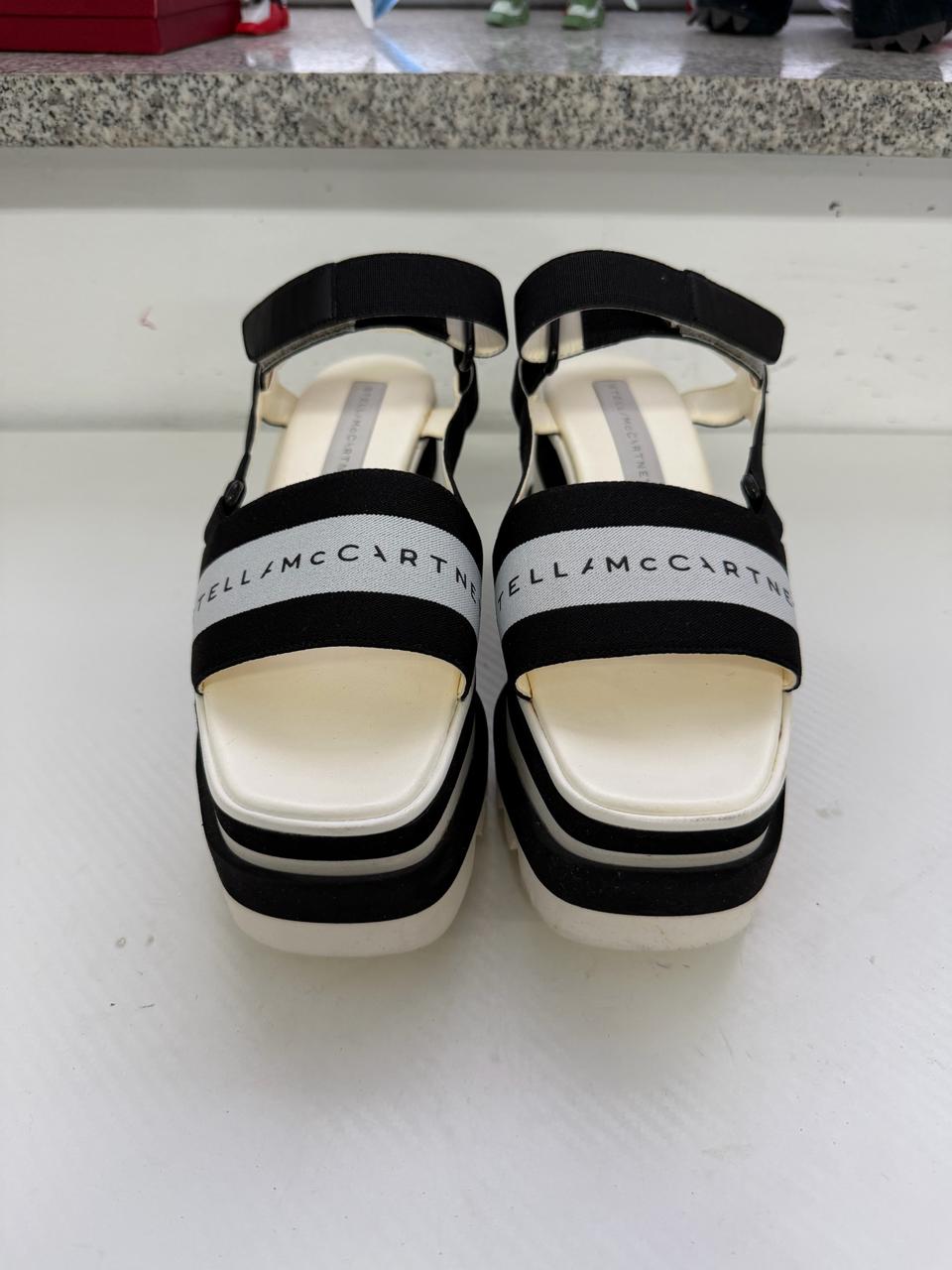 정품) 스텔라맥카트니 블랙 스트랩 샌들 플랫폼 37.5