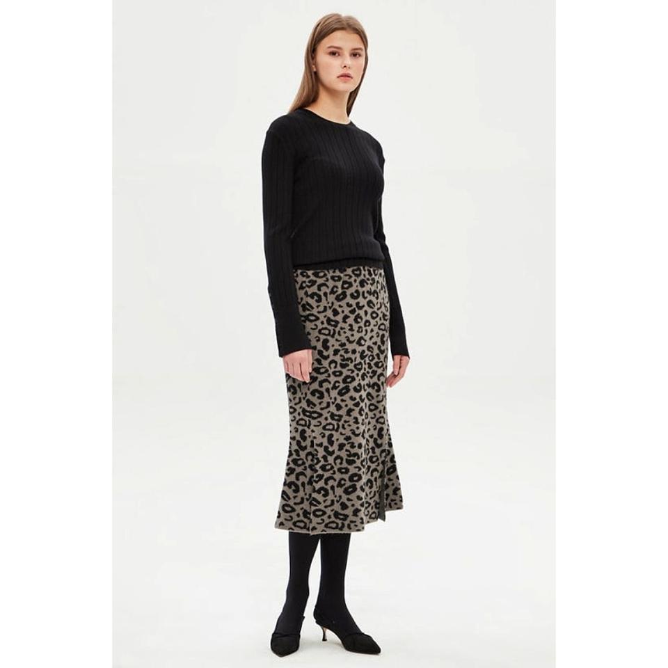 타임 TIME 레오파드 니트 스커트