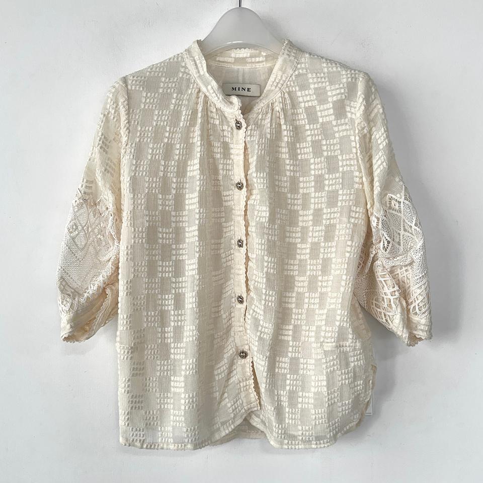 마인 MINE 23 레이스 포인트 블라우스