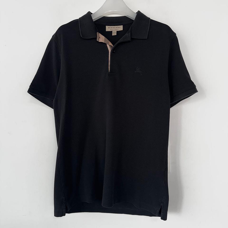 버버리 체크 플래킷 자수 폴로 셔츠