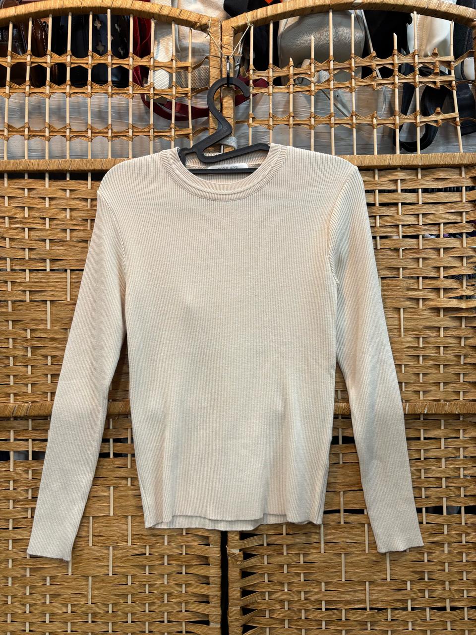 골지 니트 쫄 티셔츠