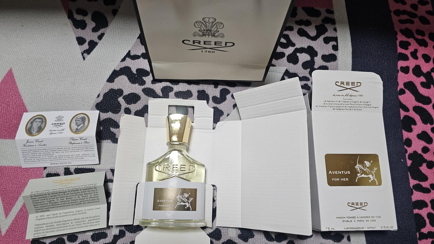 크리드 어벤투스 포 허 75ml 미개봉 새상품 쇼핑백