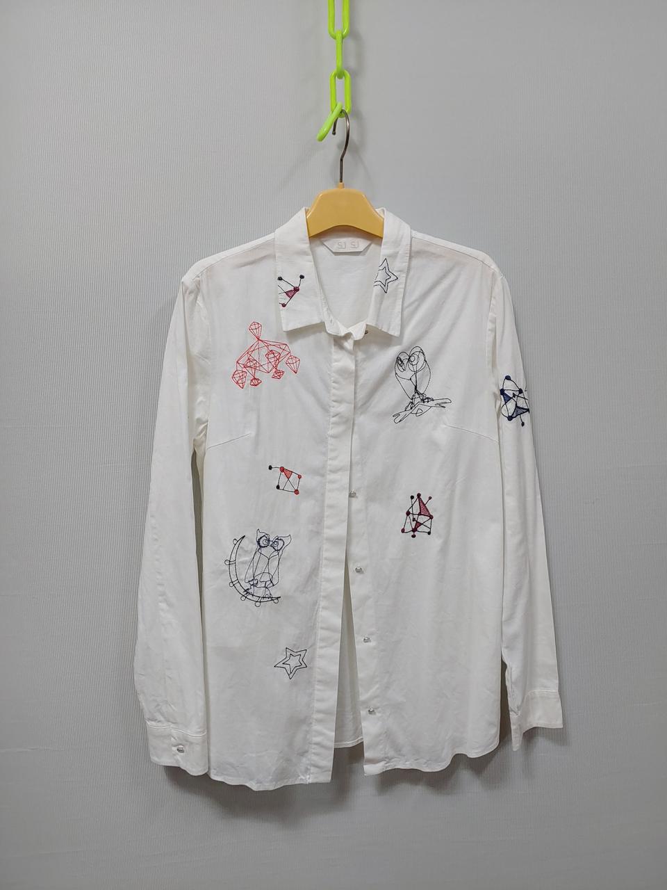 SJ SJ 화이트 자수 셔츠 여성 55